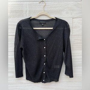 Black Shimmery Cover Up Cardigan With Disco Ball Buttons For New Years